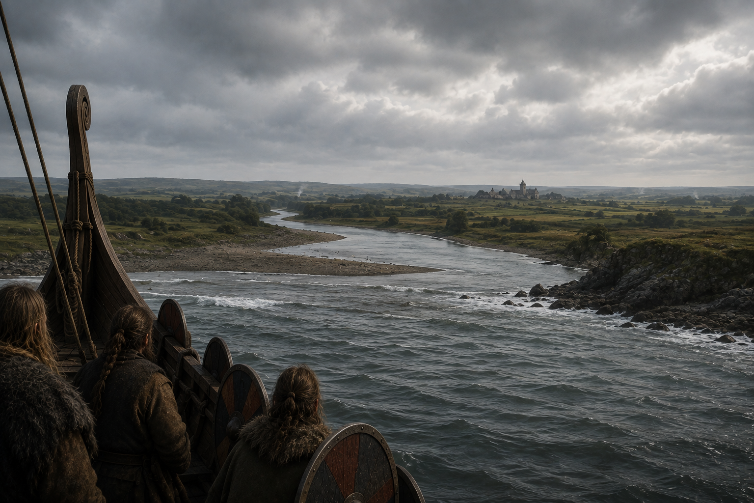 The Sea Raven crew approaching Saint Cuthbert