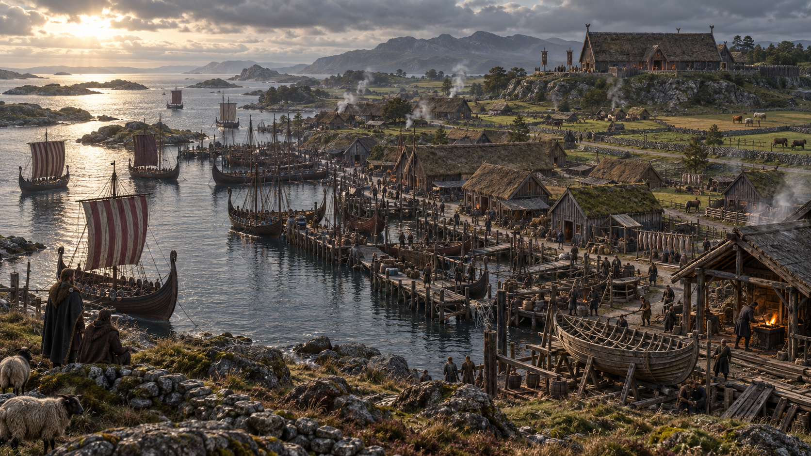 The harbor and settlement of Avaldsnes