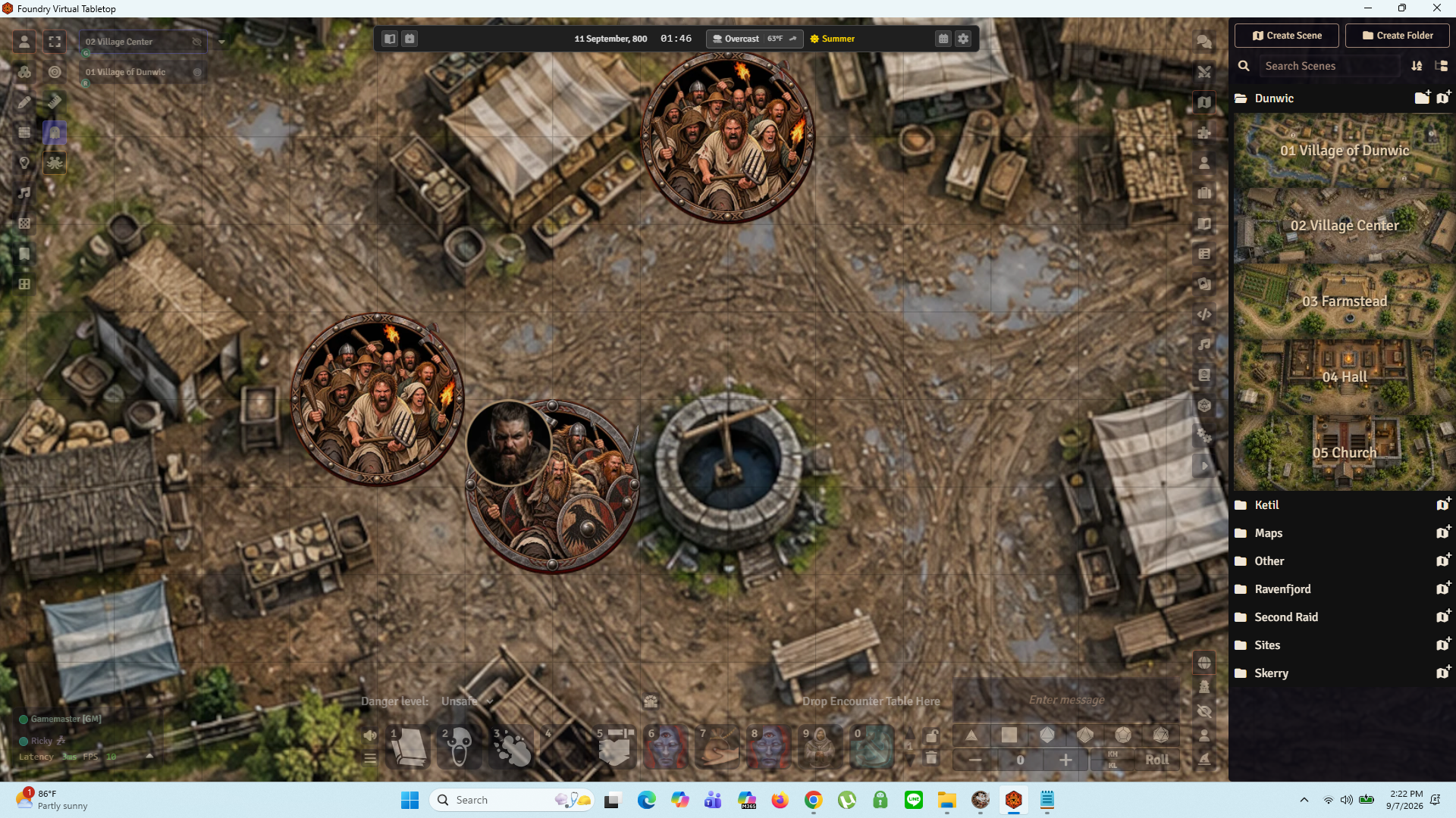 Bjorn Ironfist and his Raiders fighting armed villagers in Dunwic