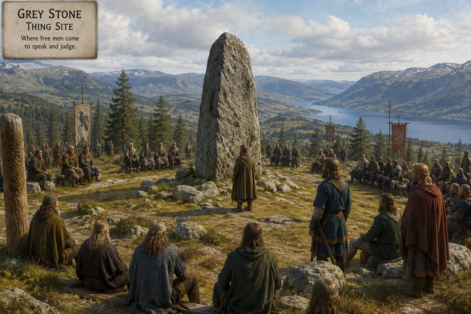 A Thing assembly among standing stones